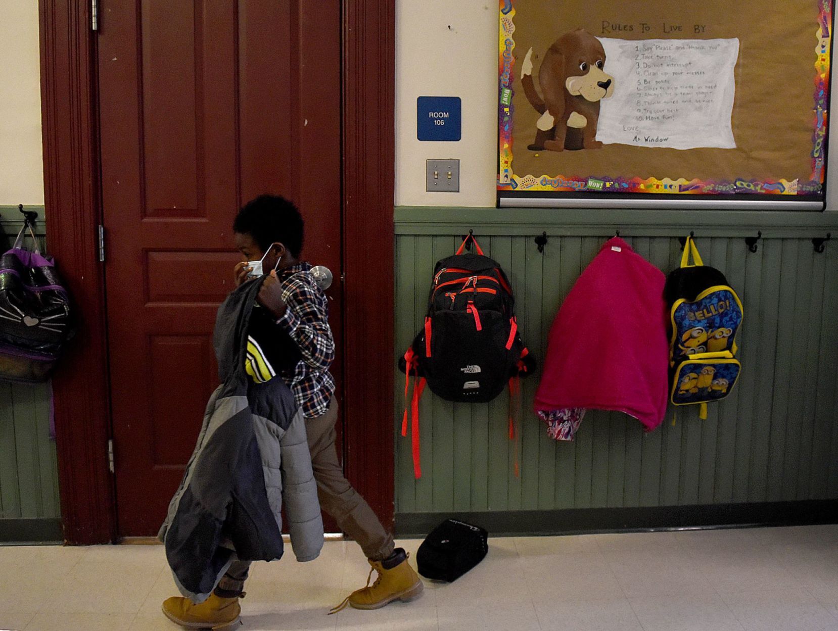 Hallsville student on way to class